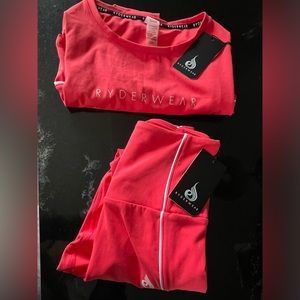 Ryderwear XS top and bottom workout gear brand new with tags on rose colour